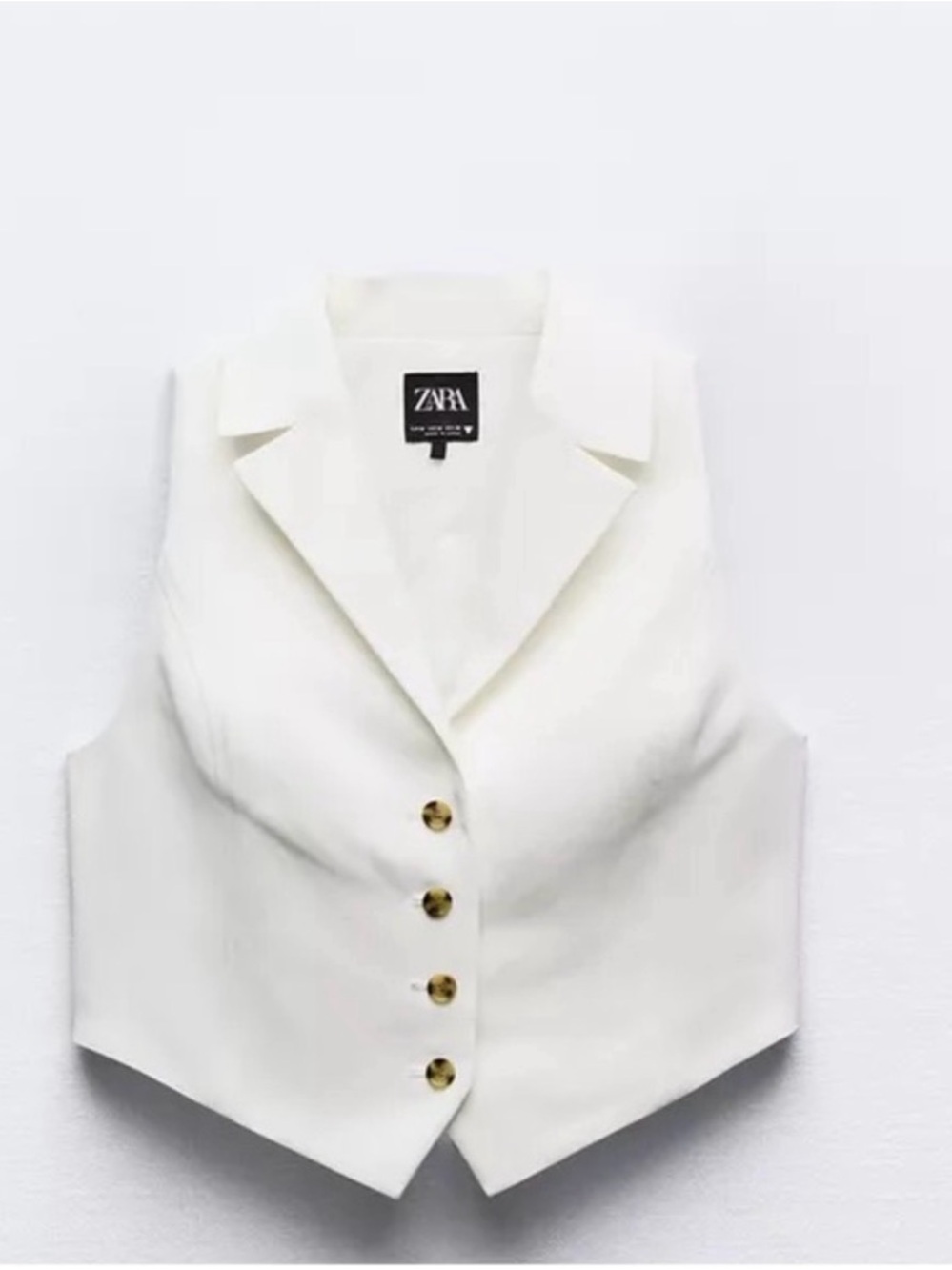 ZARA White Tailored Vest